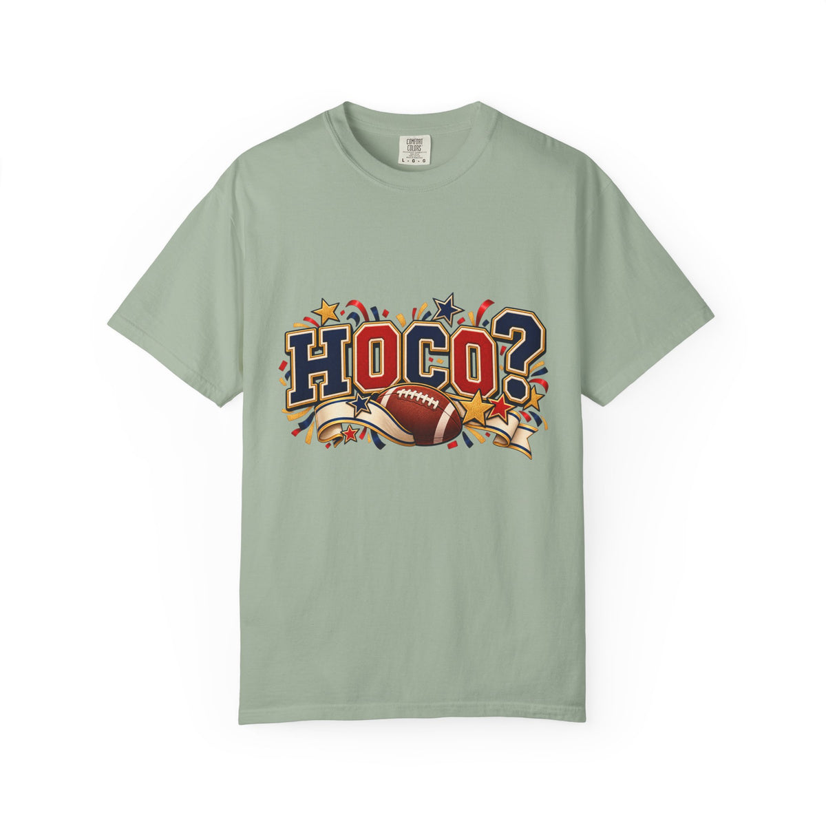 HOCO? Football Homecoming T-shirt | School Spirit, Stars & Banner Design
