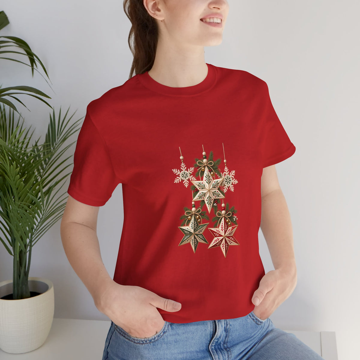 Christmas Star Ornaments T-Shirt — Vintage Holiday Stars Tee