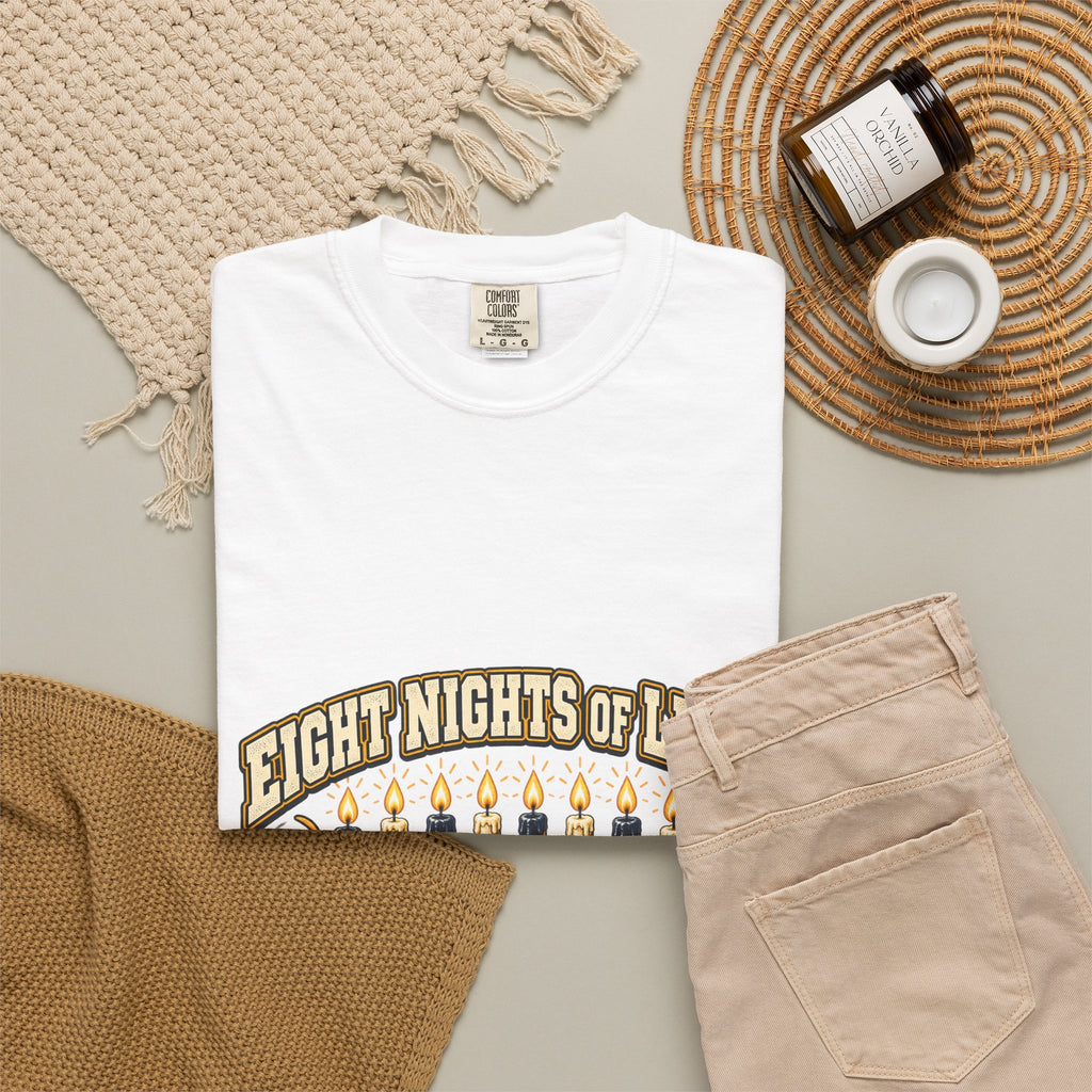 Eight Nights of Light Menorah Tee | Hanukkah T-Shirt, Menorah Illustration