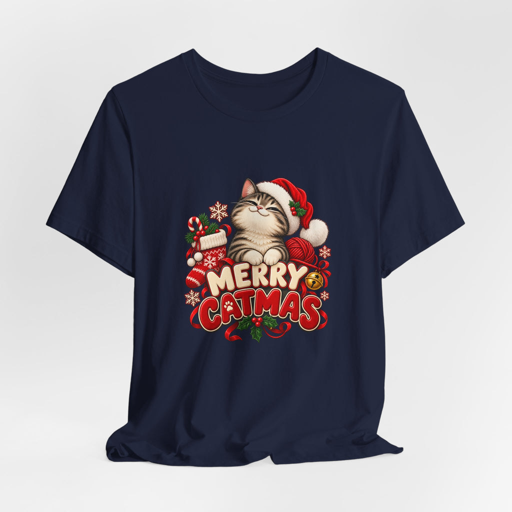 Merry Catmas T-Shirt – Cute Christmas Cat Holiday Tee