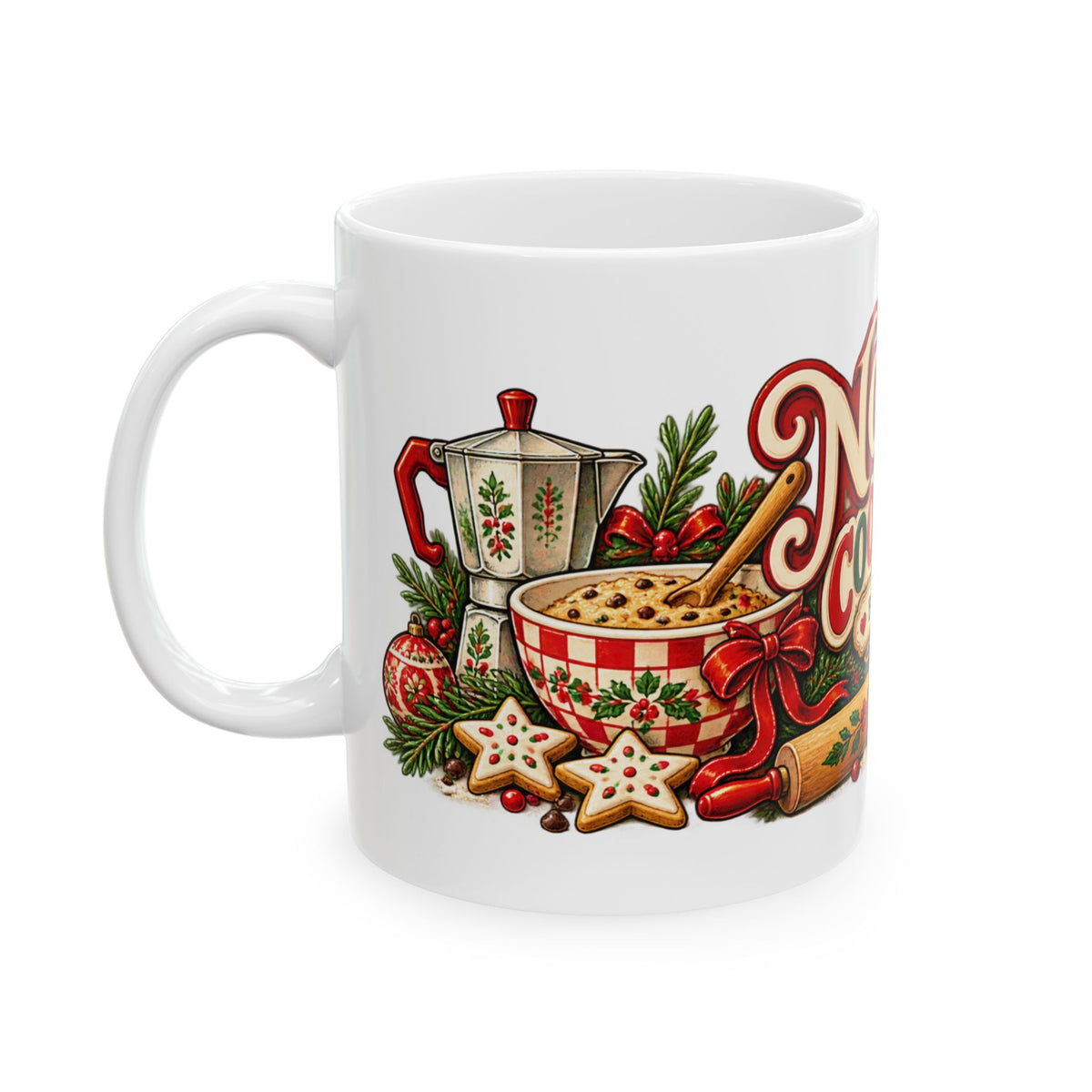 Nonna's Cookie Club Mug | Ceramic Coffee Cup, Christmas Baking Design