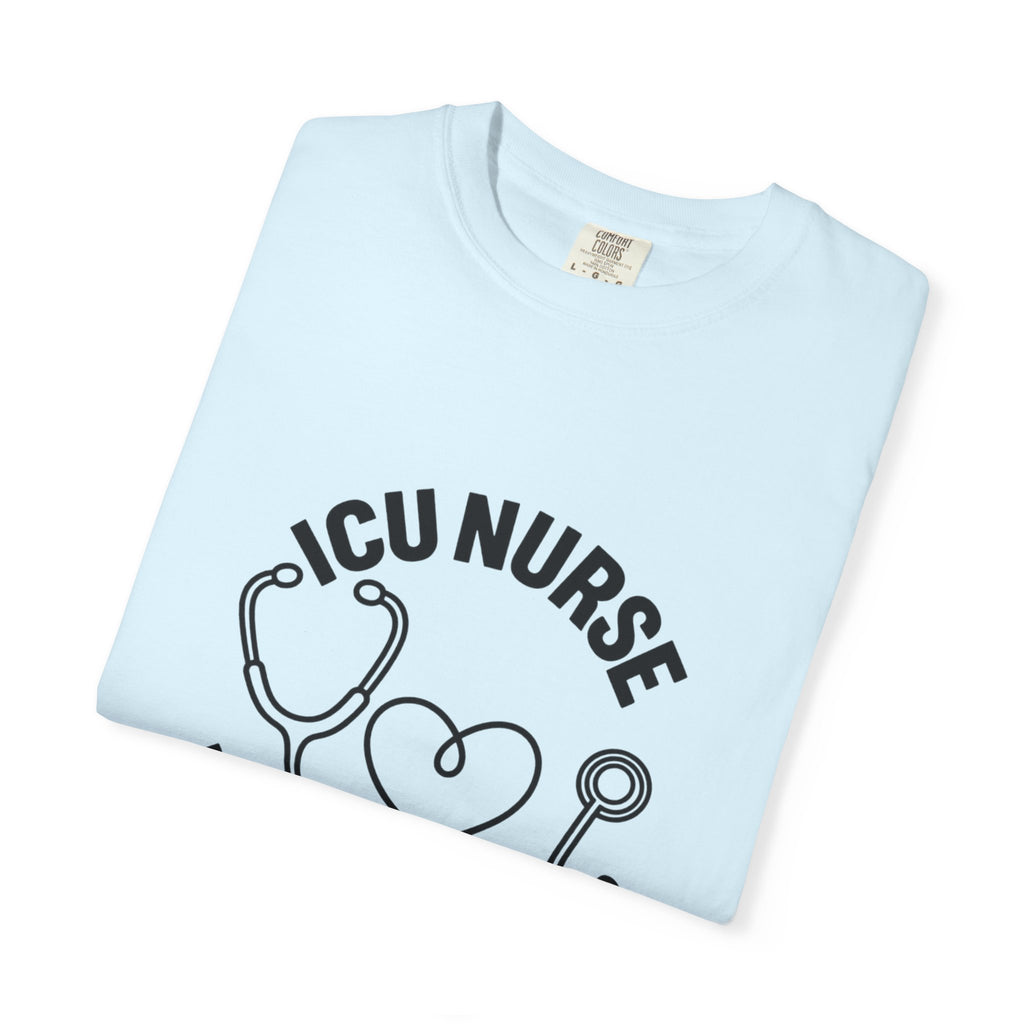 ICU Nurse Night Shift Survivor T-shirt | Stethoscope Heart Design