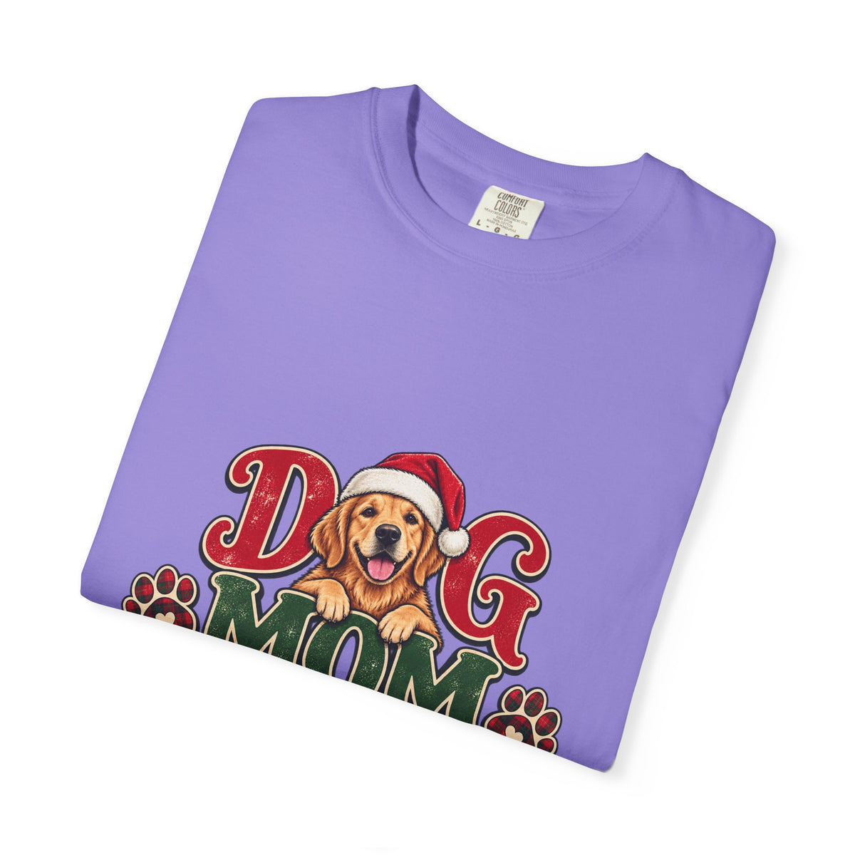 Dog Mom Christmas T-Shirt — Cute Golden Retriever Holiday Tee