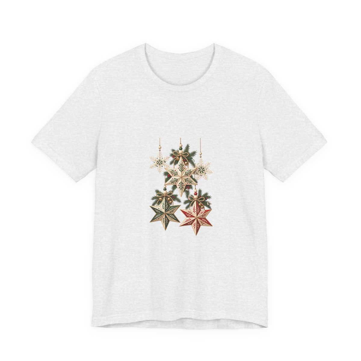 Christmas Star Ornaments T-Shirt — Vintage Holiday Stars Tee