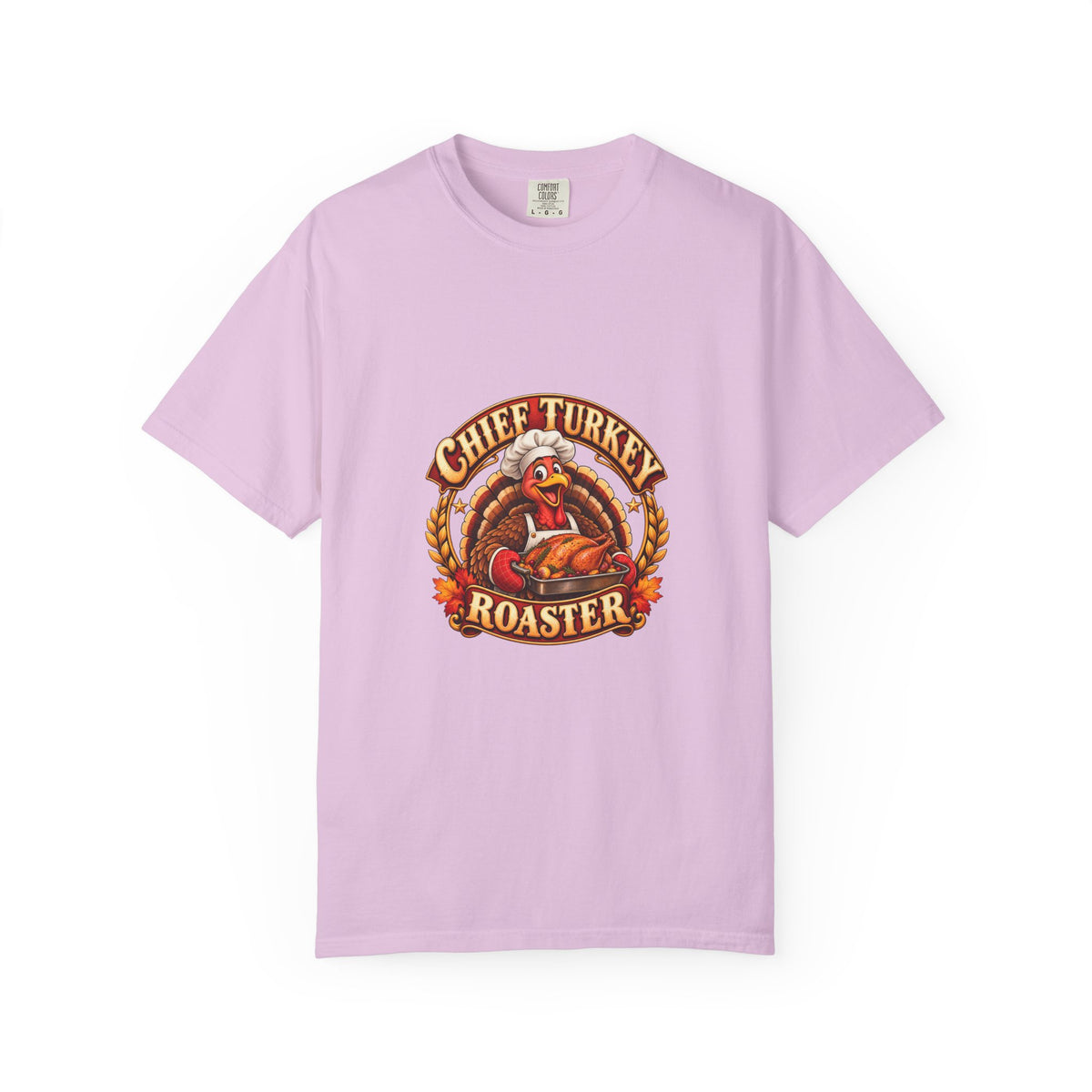 Chief Turkey Roaster T-Shirt — Retro Thanksgiving Emblem Tee, Vintage BBQ Turkey Badge Graphic Fall Shirt