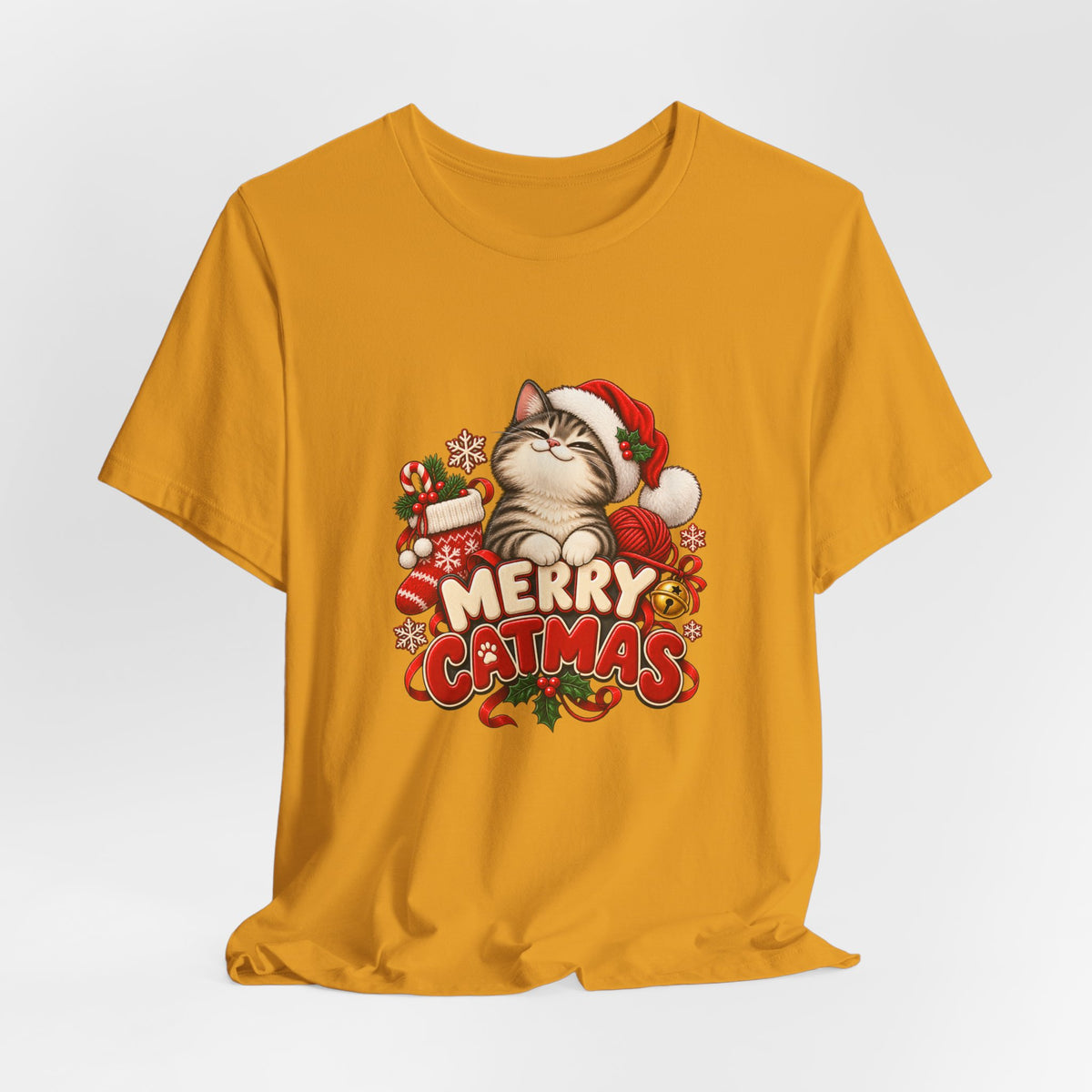 Merry Catmas T-Shirt – Cute Christmas Cat Holiday Tee