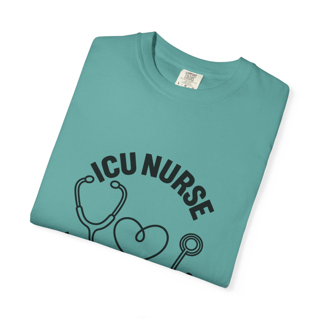 ICU Nurse Night Shift Survivor T-shirt | Stethoscope Heart Design