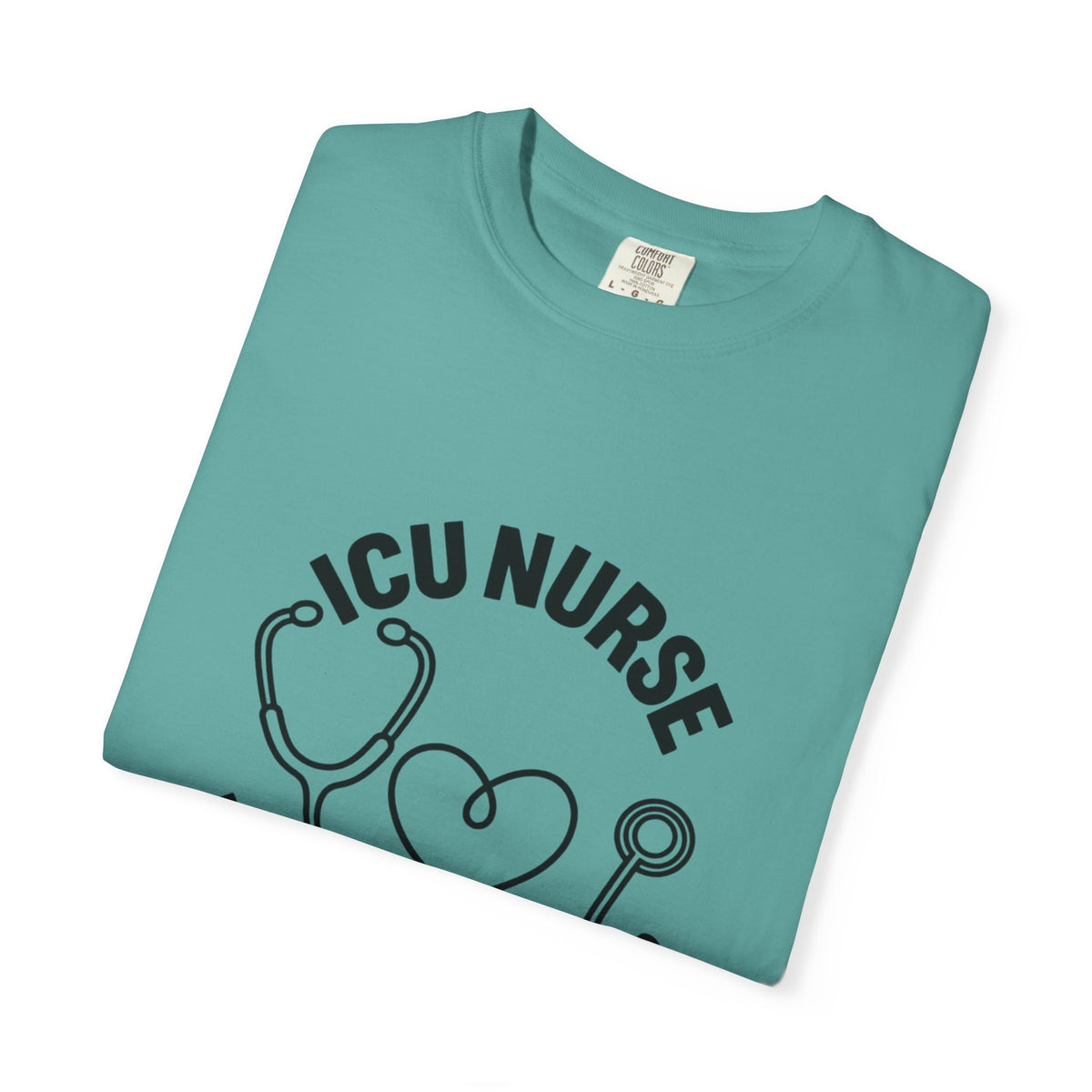 ICU Nurse Night Shift Survivor T-shirt | Stethoscope Heart Design