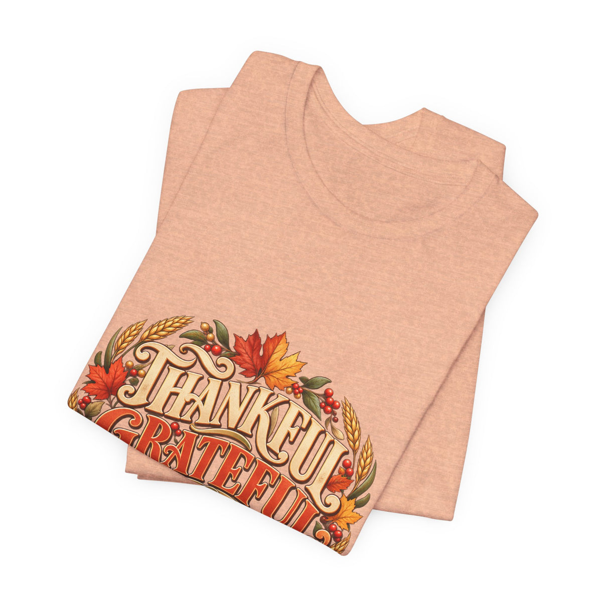 Thankful Grateful Blessed tee | Fall leaves Thanksgiving shirt