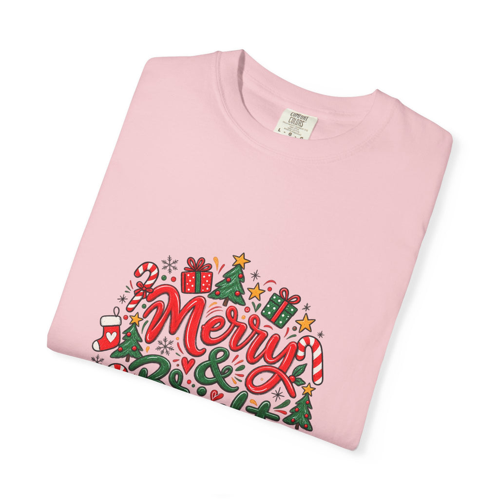 Merry & Bright Christmas T-Shirt | Festive Holiday Graphic Tee