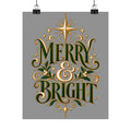 Merry & Bright Holiday Poster — Matte Vertical Christmas Wall Art