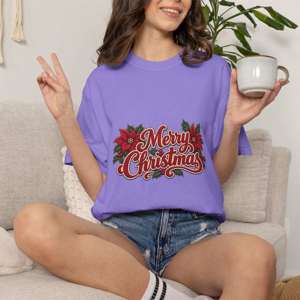Merry Christmas Poinsettia T-Shirt