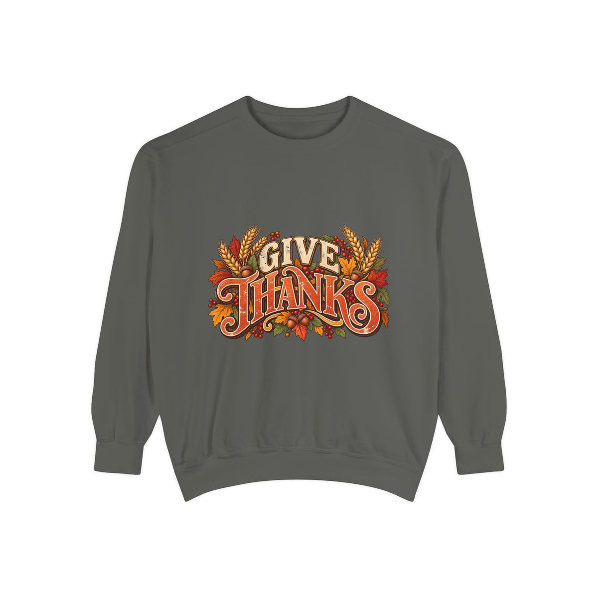 Give Thanks Fall Leaves Sweatshirt | Thanksgiving Seasonal Crewneck