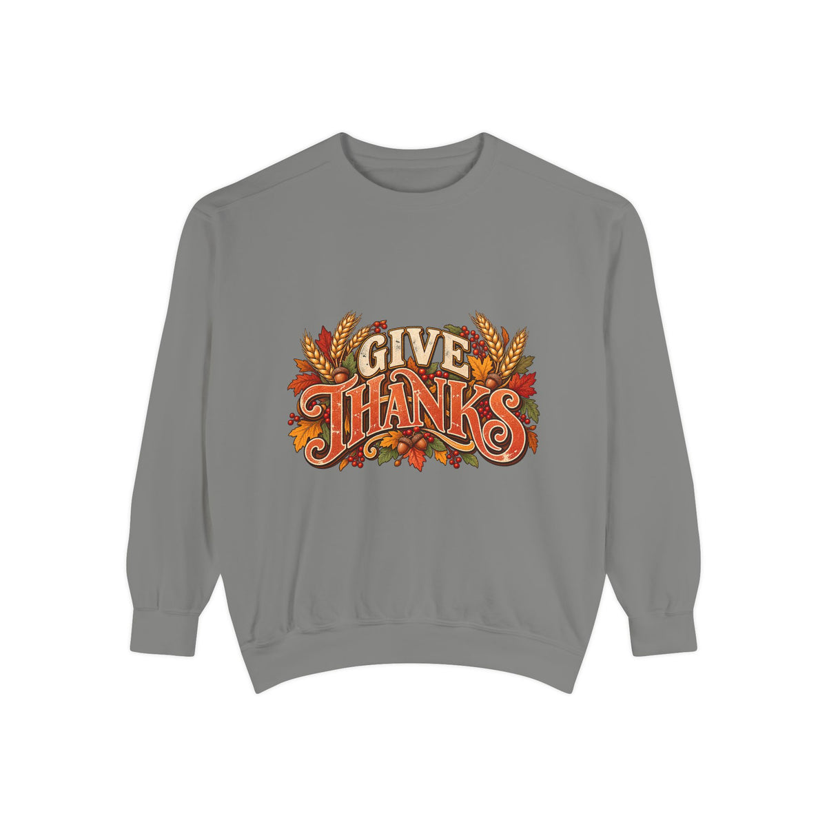 Give Thanks Fall Leaves Sweatshirt | Thanksgiving Seasonal Crewneck