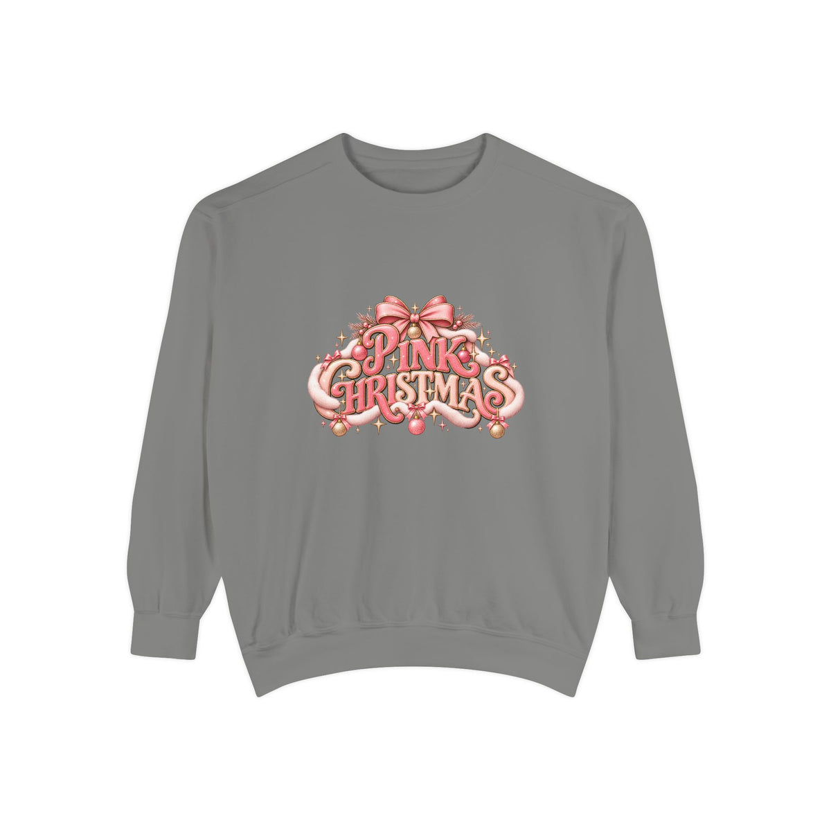 Pink Christmas Sweatshirt - Festive Pink Ribbon Holiday Crewneck