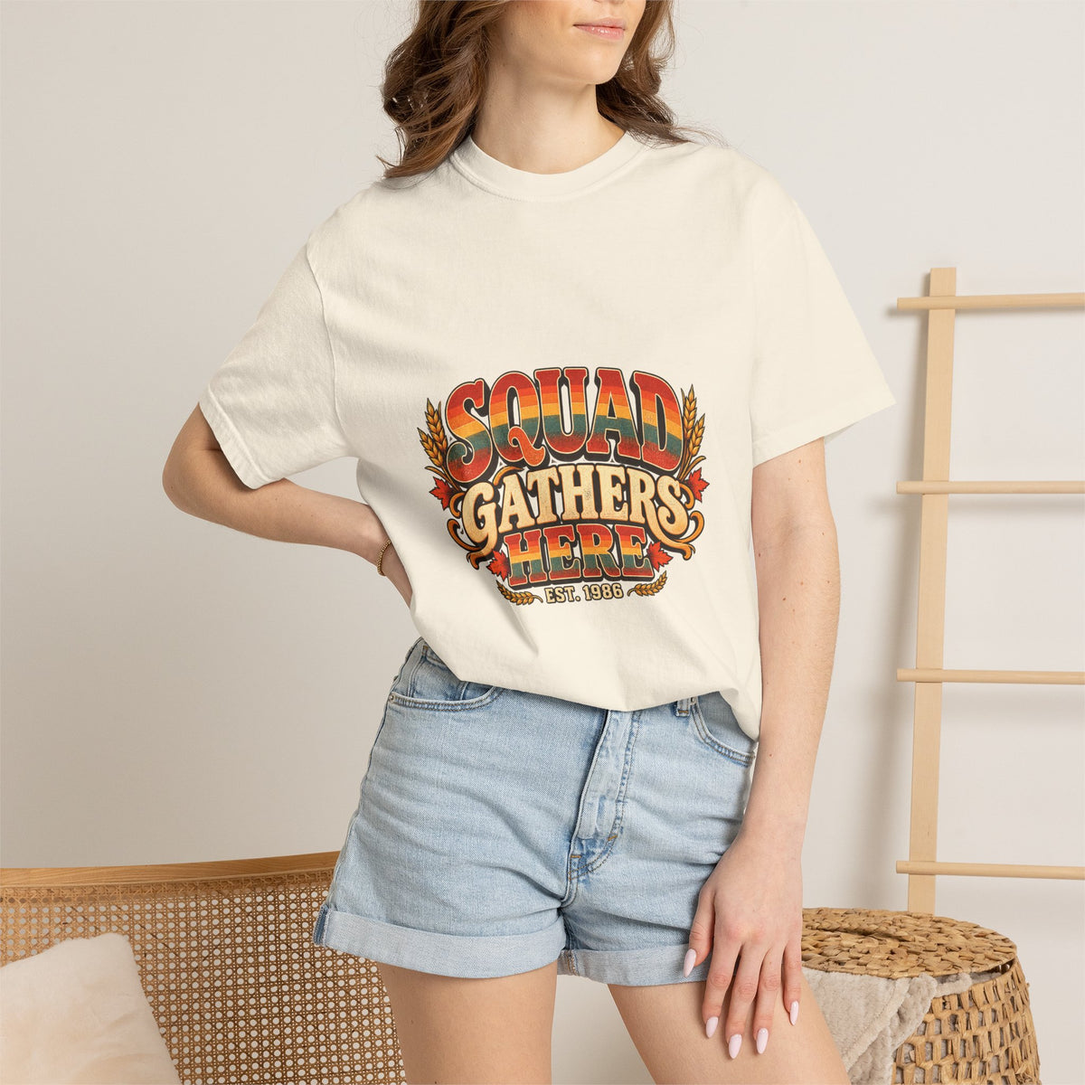 Squad Gathers Here T-Shirt — Retro Thanksgiving Family Reunion Tee, Vintage Fall Gathering Shirt, Friendsgiving