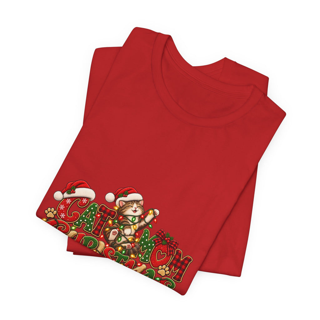 Christmas Cat Tee — Cute "Cat-ty Christmas" Holiday T-Shirt with Santa Cat Design