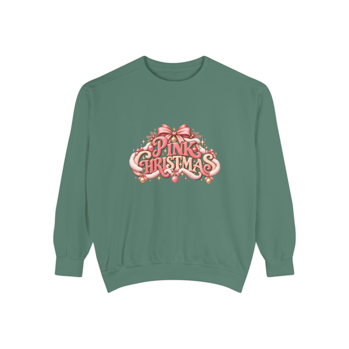 Pink Christmas Sweatshirt - Festive Pink Ribbon Holiday Crewneck