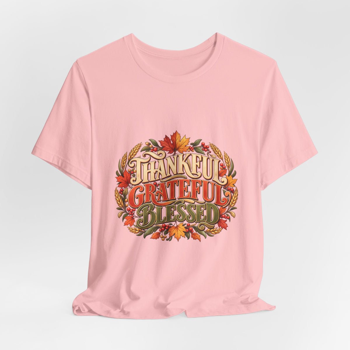 Thankful Grateful Blessed tee | Fall leaves Thanksgiving shirt