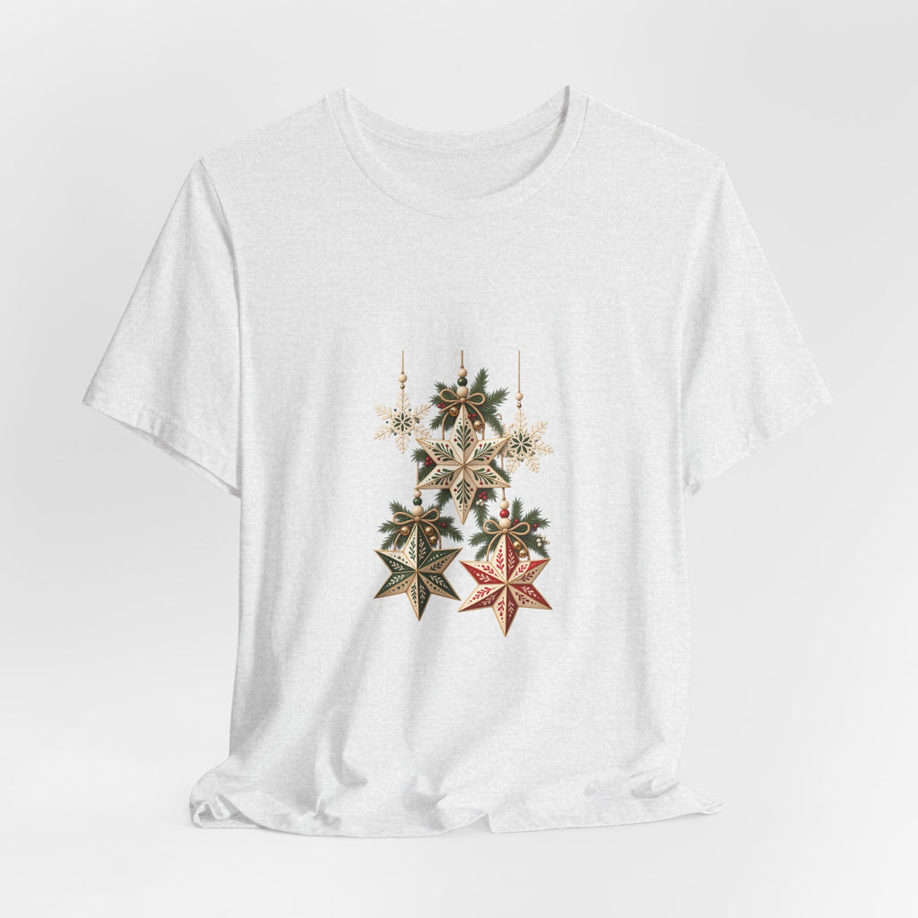 Christmas Star Ornaments T-Shirt — Vintage Holiday Stars Tee