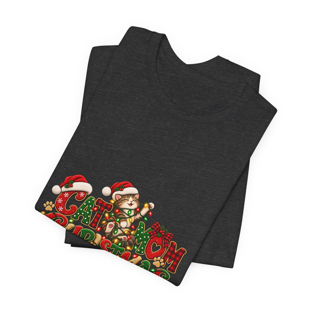 Christmas Cat Tee — Cute "Cat-ty Christmas" Holiday T-Shirt with Santa Cat Design