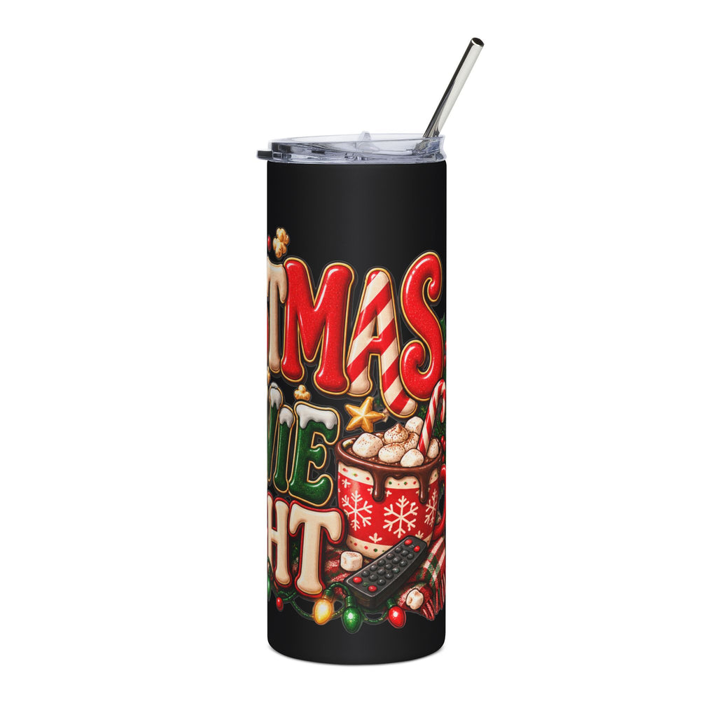 Christmas Movie Night Tumbler — 20oz Stainless Steel Holiday Cup