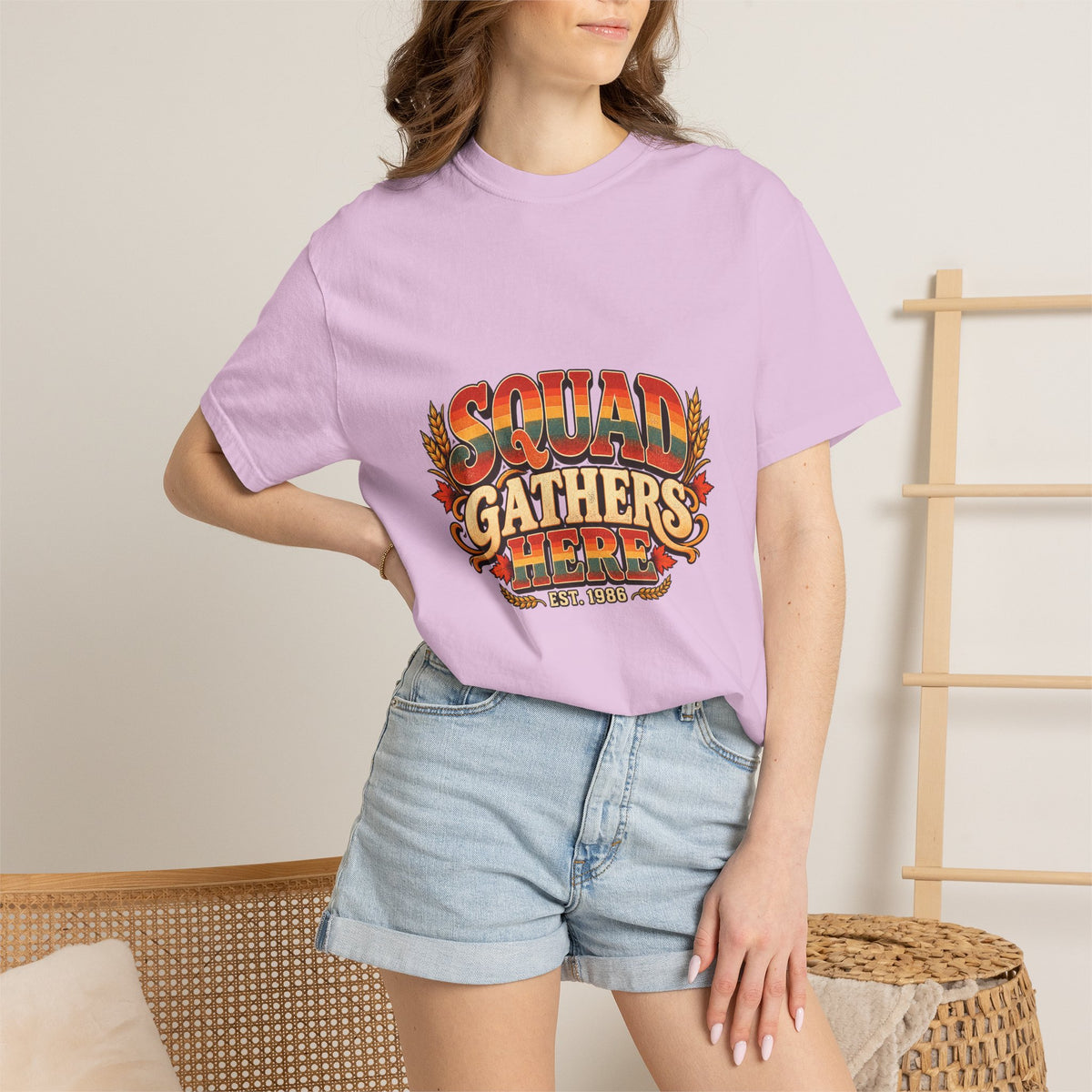 Squad Gathers Here T-Shirt — Retro Thanksgiving Family Reunion Tee, Vintage Fall Gathering Shirt, Friendsgiving