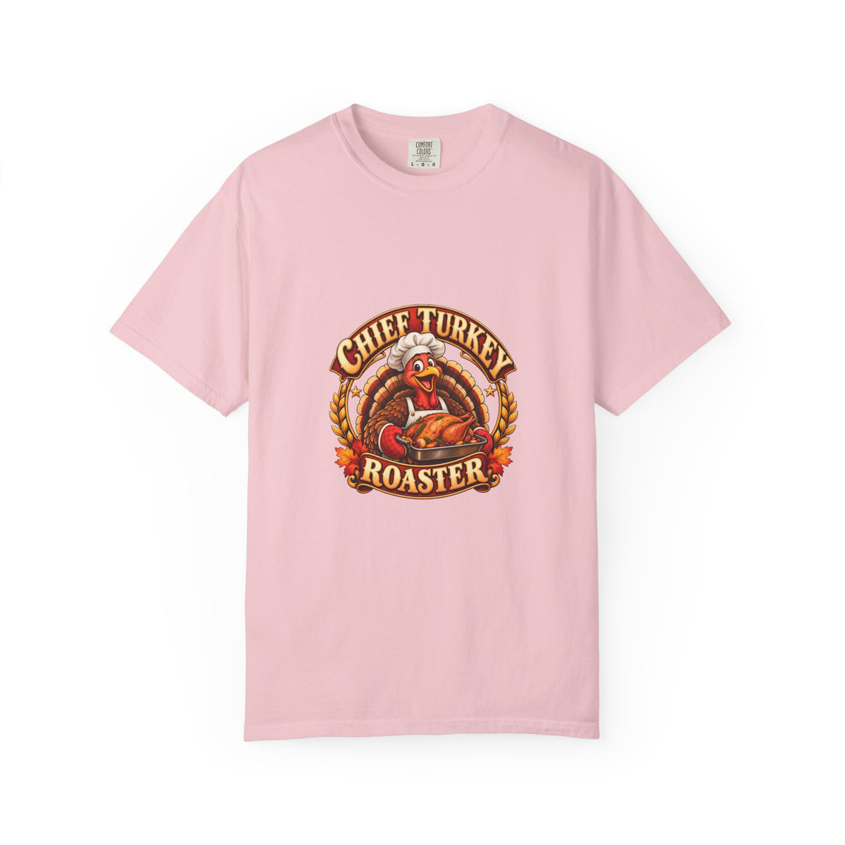 Chief Turkey Roaster T-Shirt — Retro Thanksgiving Emblem Tee, Vintage BBQ Turkey Badge Graphic Fall Shirt