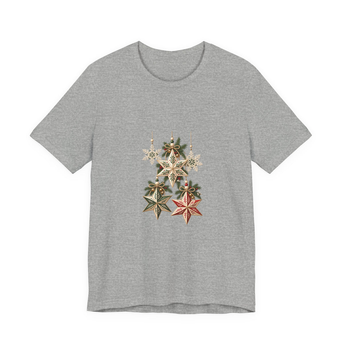 Christmas Star Ornaments T-Shirt — Vintage Holiday Stars Tee
