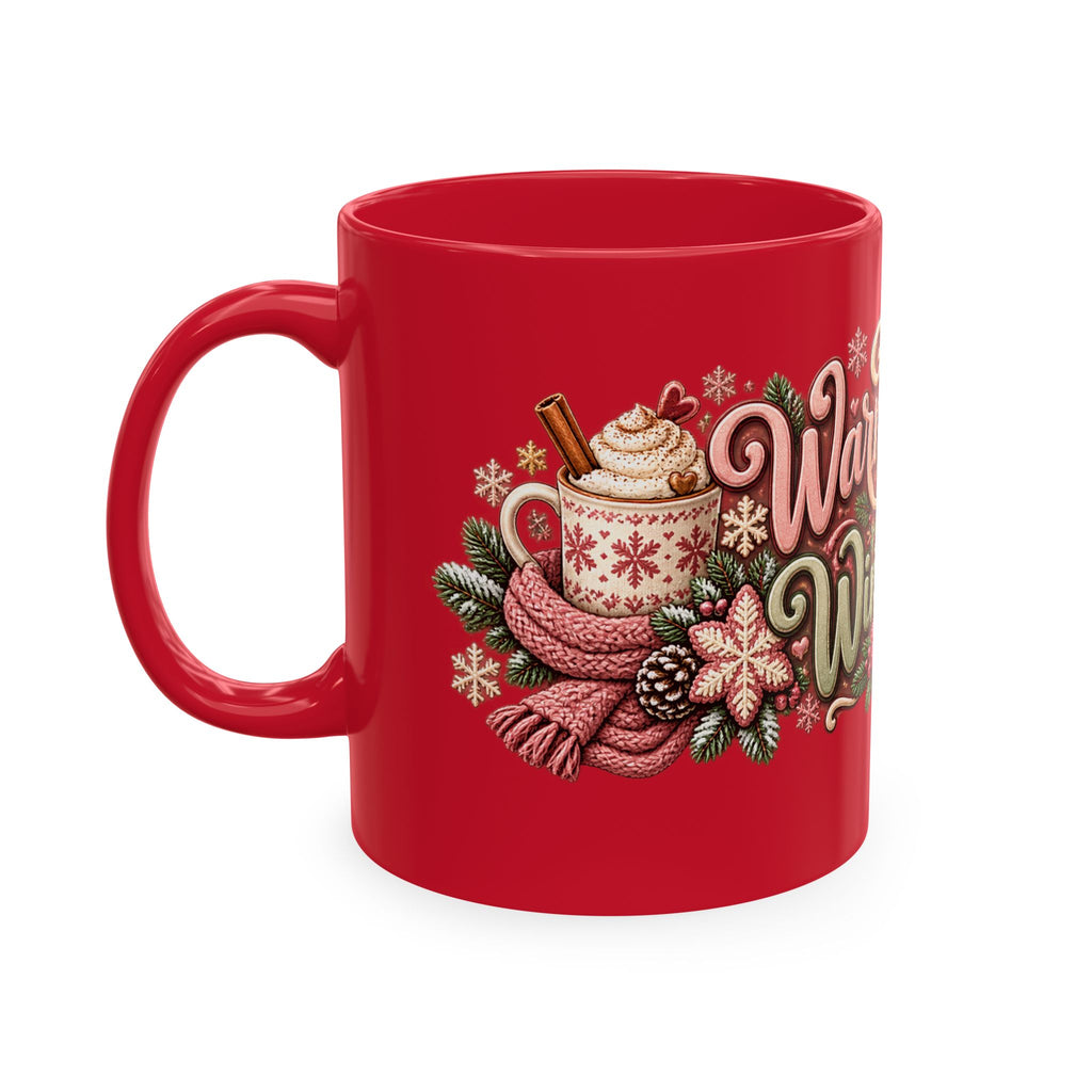 Warm Wishes & Winter Sips Christmas Ceramic Mug