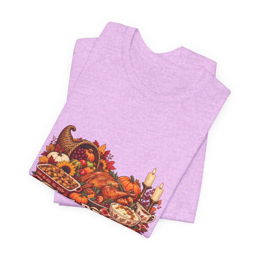 Eat Drink Be Thankful Thanksgiving Tee | Cornucopia Harvest Fall Shirt