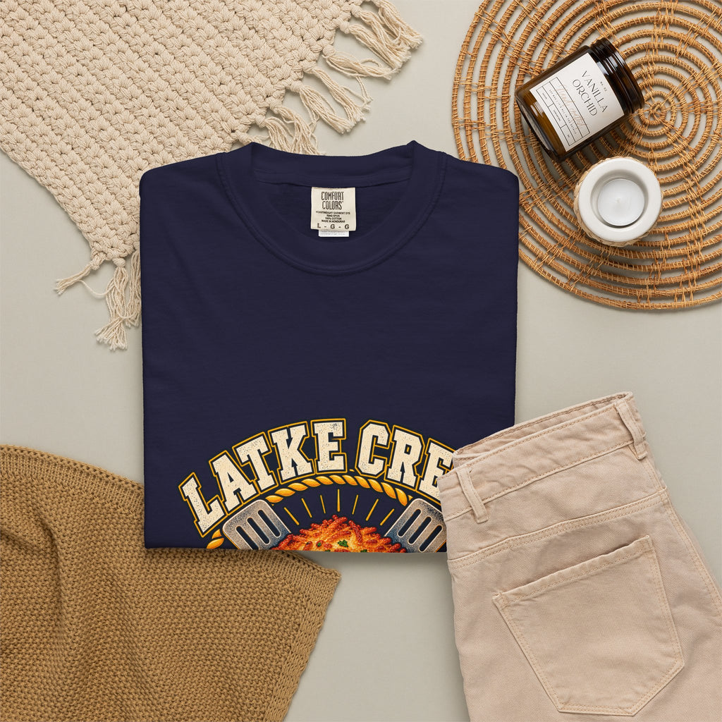 Latke Crew Illustration T-Shirt | Hanukkah Potato Pancake Design