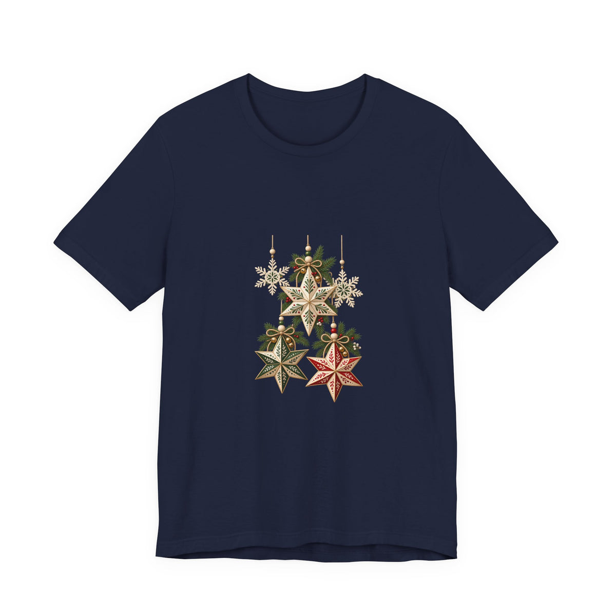 Christmas Star Ornaments T-Shirt — Vintage Holiday Stars Tee