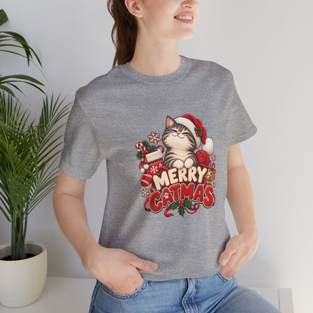 Merry Catmas T-Shirt – Cute Christmas Cat Holiday Tee