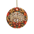 Thankful Ceramic Ornament | Thanksgiving Holiday Decoration