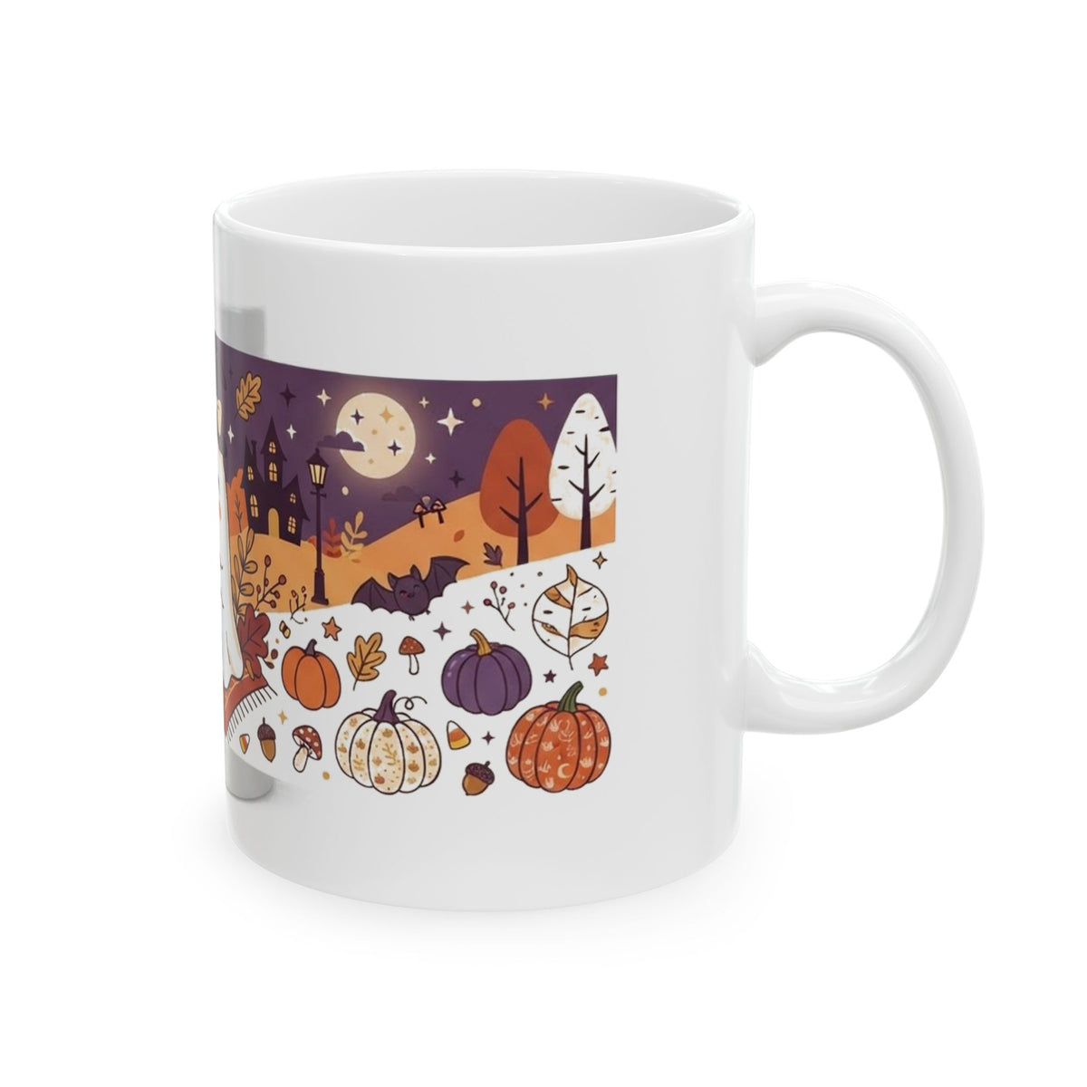Cute Ghost Drinking Coffee Mug | Halloween Fall Coffee Cup