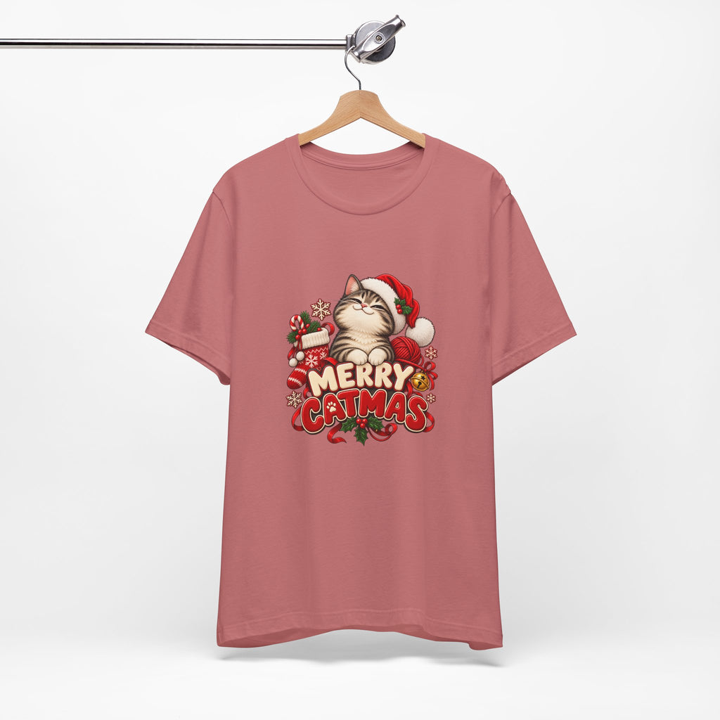 Merry Catmas T-Shirt – Cute Christmas Cat Holiday Tee