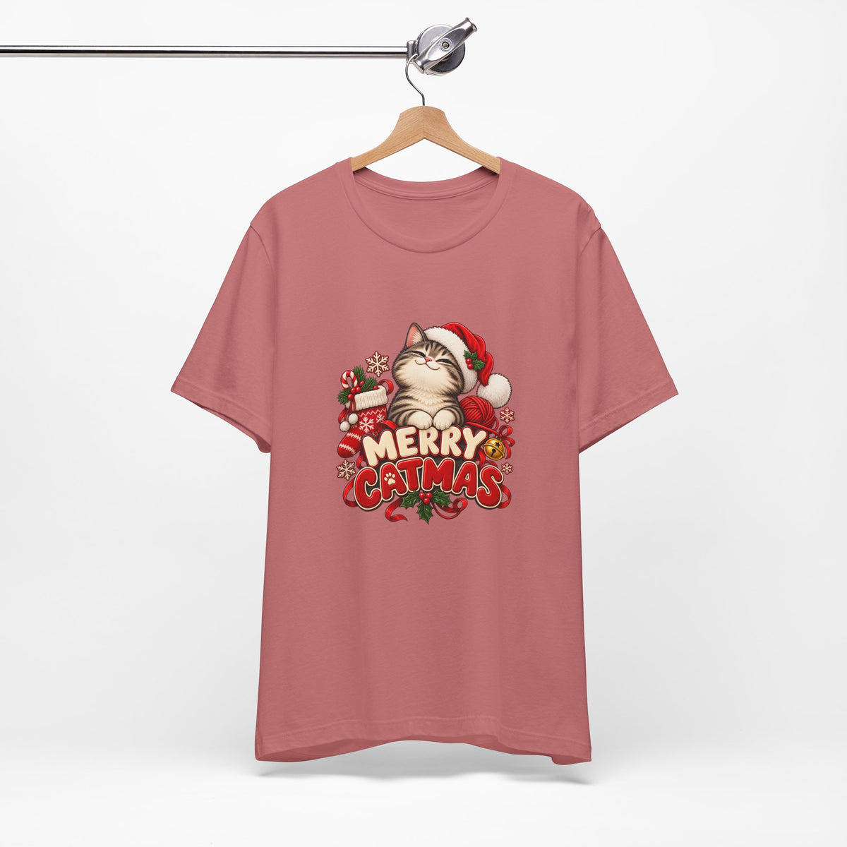 Merry Catmas T-Shirt – Cute Christmas Cat Holiday Tee