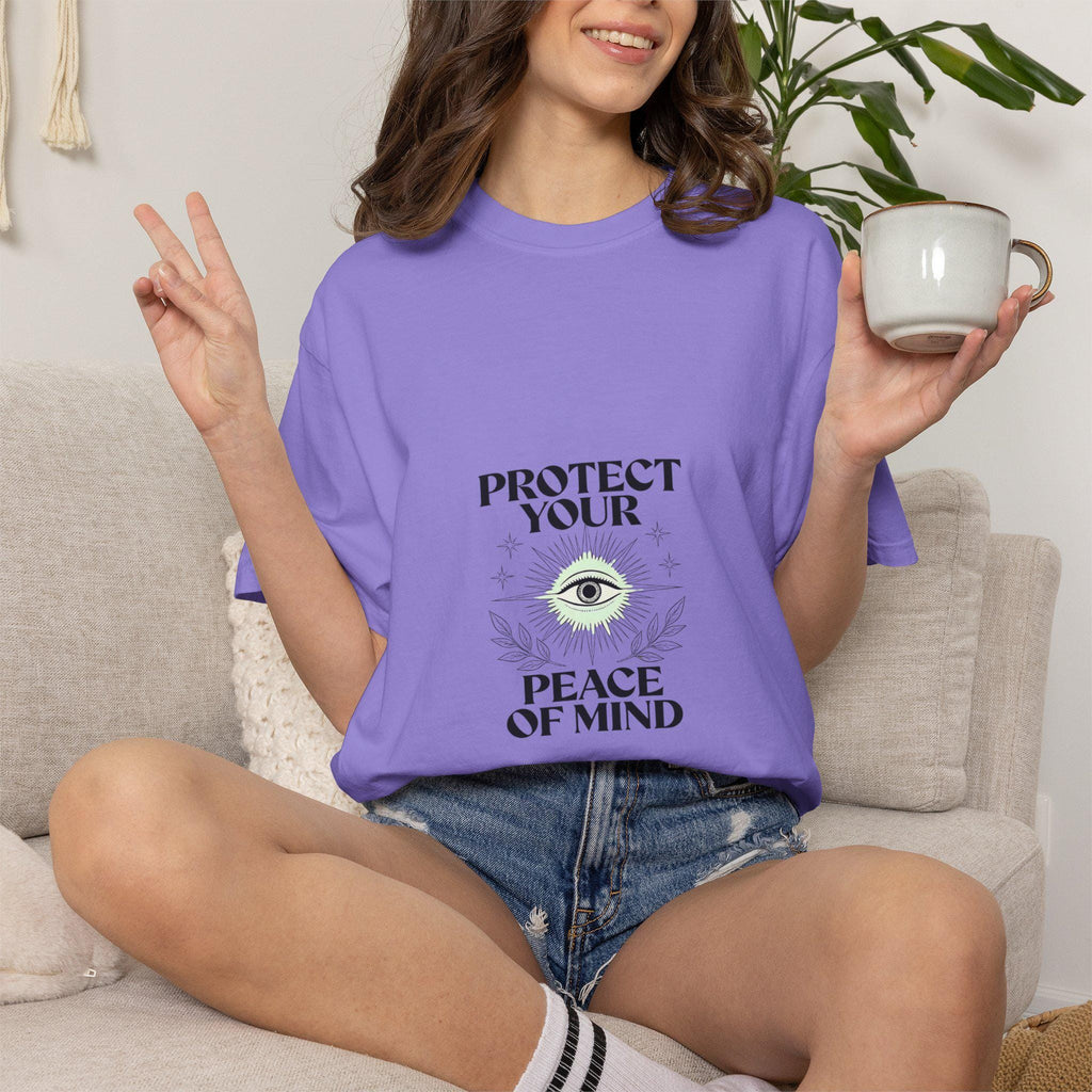 Protect Your Peace of Mind T-Shirt | Eye Illustration Spiritual Tee | Minimalist Third Eye Shirt | Mindful Gift | Yoga Meditation