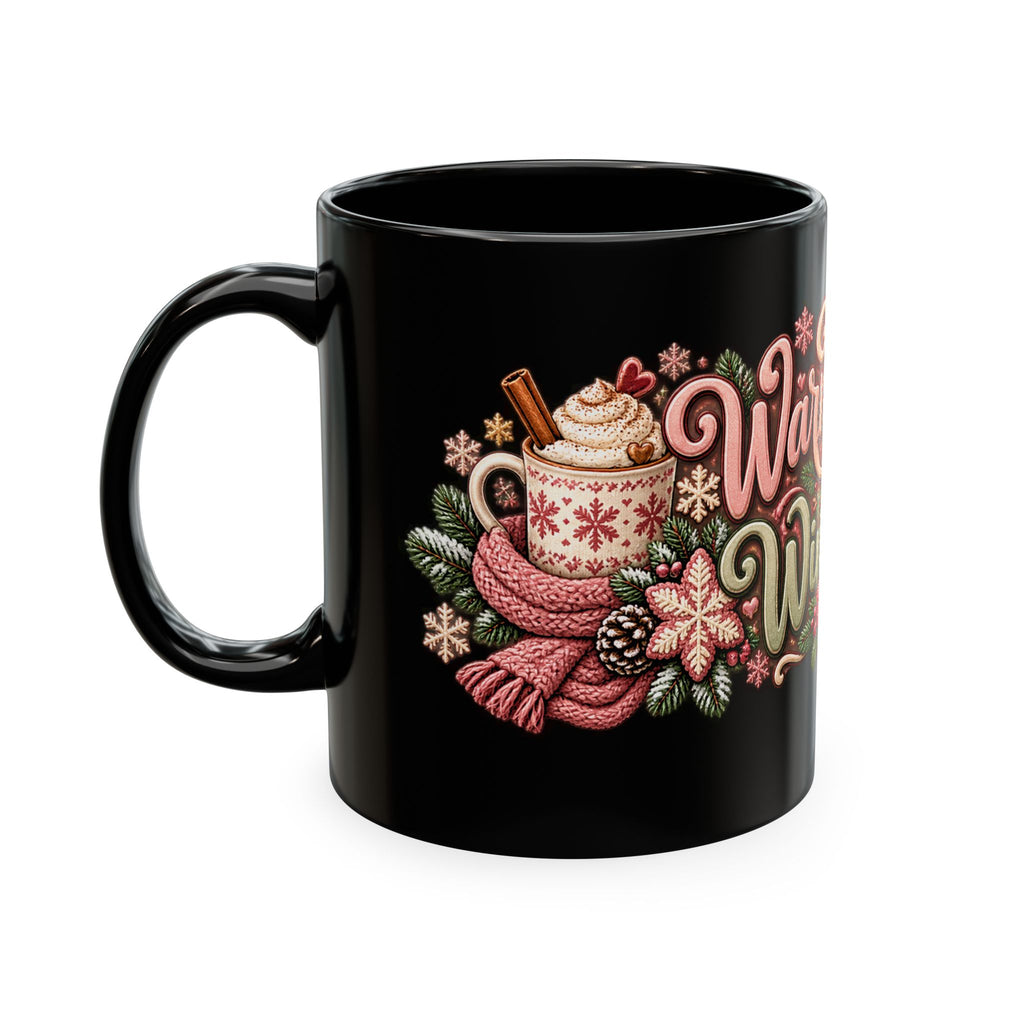 Warm Wishes & Winter Sips Christmas Ceramic Mug