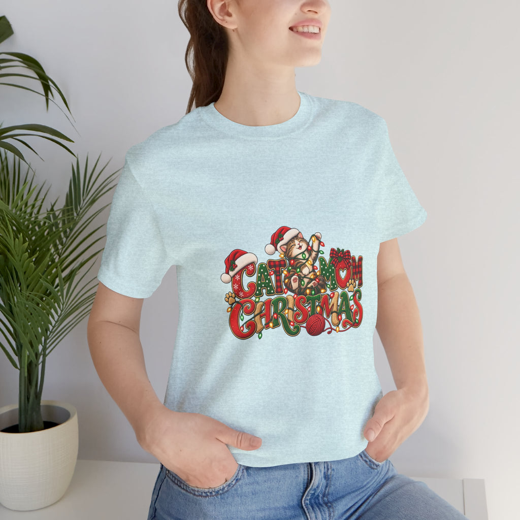 Christmas Cat Tee — Cute "Cat-ty Christmas" Holiday T-Shirt with Santa Cat Design