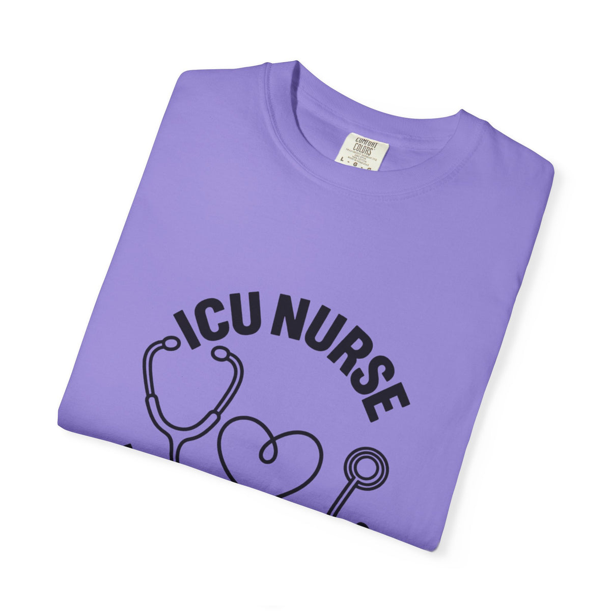 ICU Nurse Night Shift Survivor T-shirt | Stethoscope Heart Design