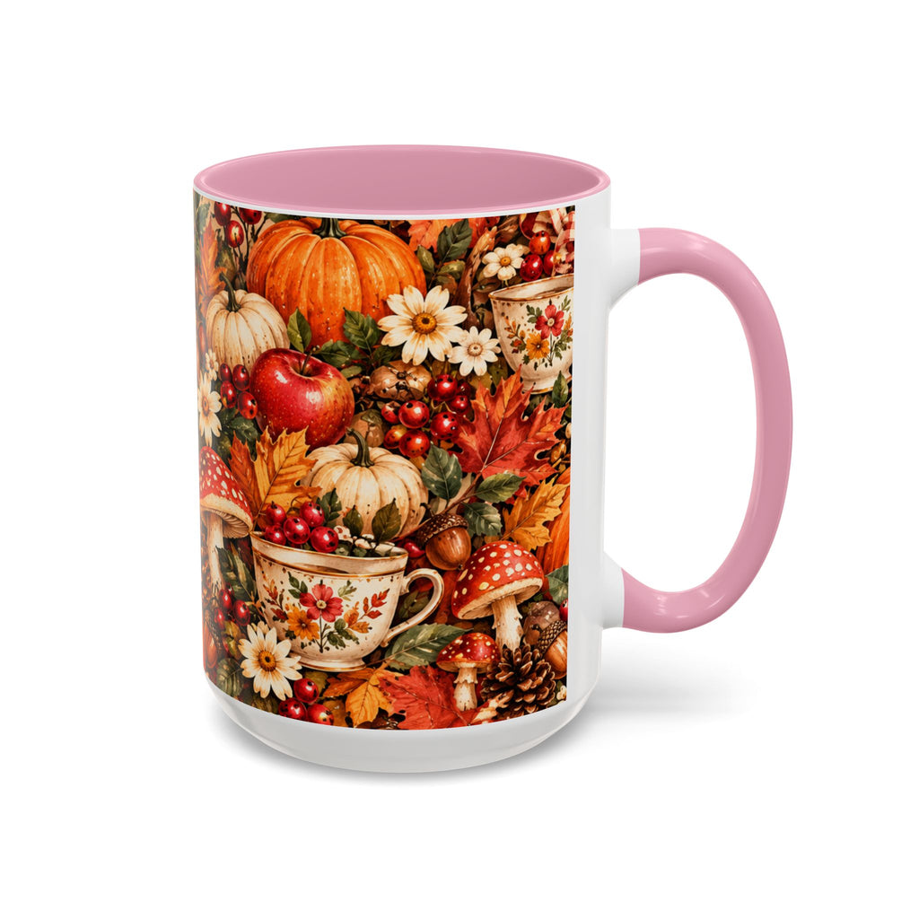 Autumn Harvest Mugs | Fall Pumpkins, Apples, Mushrooms, Daisies 11oz 15oz