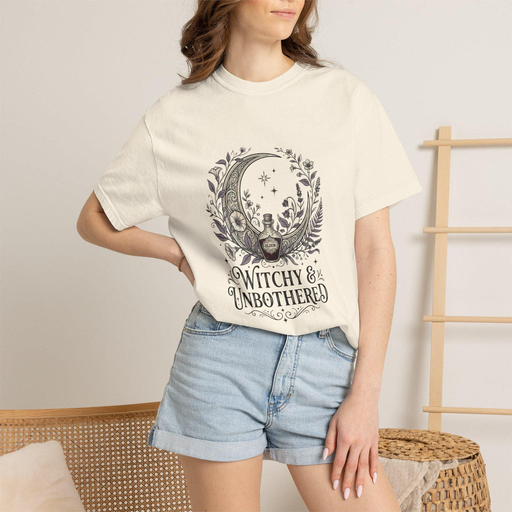 Witchy & Unbothered Moon illustration T-Shirt | Crescent, Owl, Floral