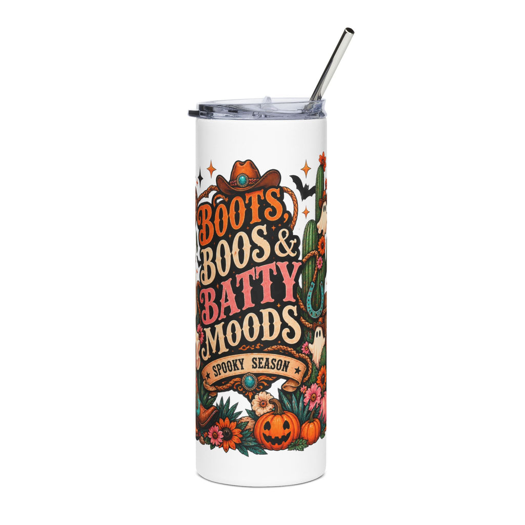 Cowboy Ghosts Halloween Tumbler | 20oz Stainless Steel Skinny Tumbler