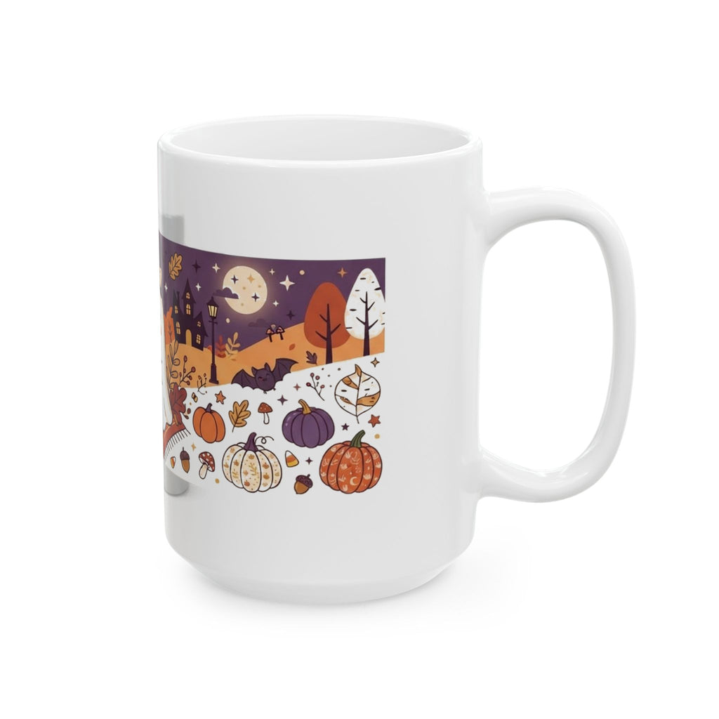 Cute Ghost Drinking Coffee Mug | Halloween Fall Coffee Cup