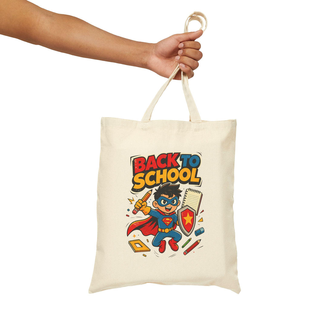 Cotton Canvas Tote Bag | Back to School Bag | Student Teacher Gift | Book Bag | School Supplies | Reusable Shopping Bag | Kids Tote