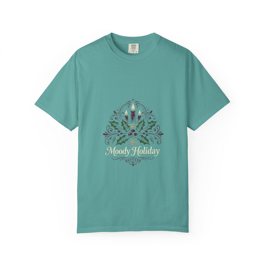 Moody Holiday Candle Wreath T-Shirt | Christmas Seasonal Tee | Festive Graphic Shirt | Holiday Gift for Her Him | Vintage Xmas