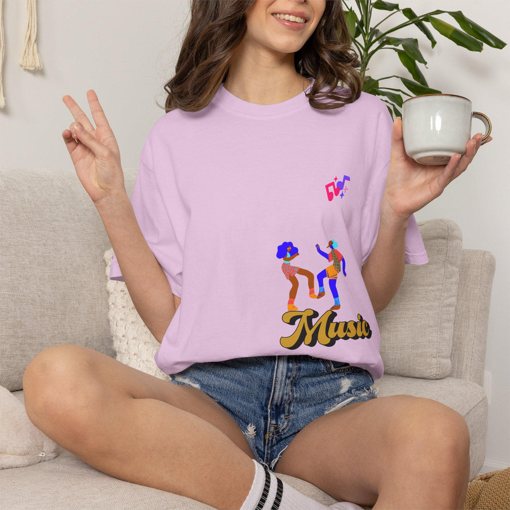 Retro Dancing Couple Music T-Shirt | Colorful Funk Illustration