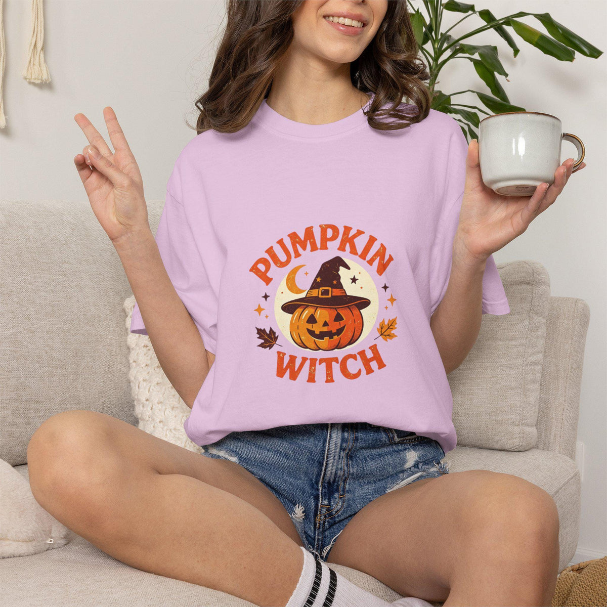 Halloween Pumpkin Witch T-Shirt | Spooky Jack O Lantern Tee